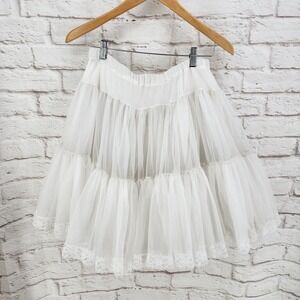 Vintage Sam's Crinoline Petticoat Square Dancing Tiered Lace Rockabilly Small